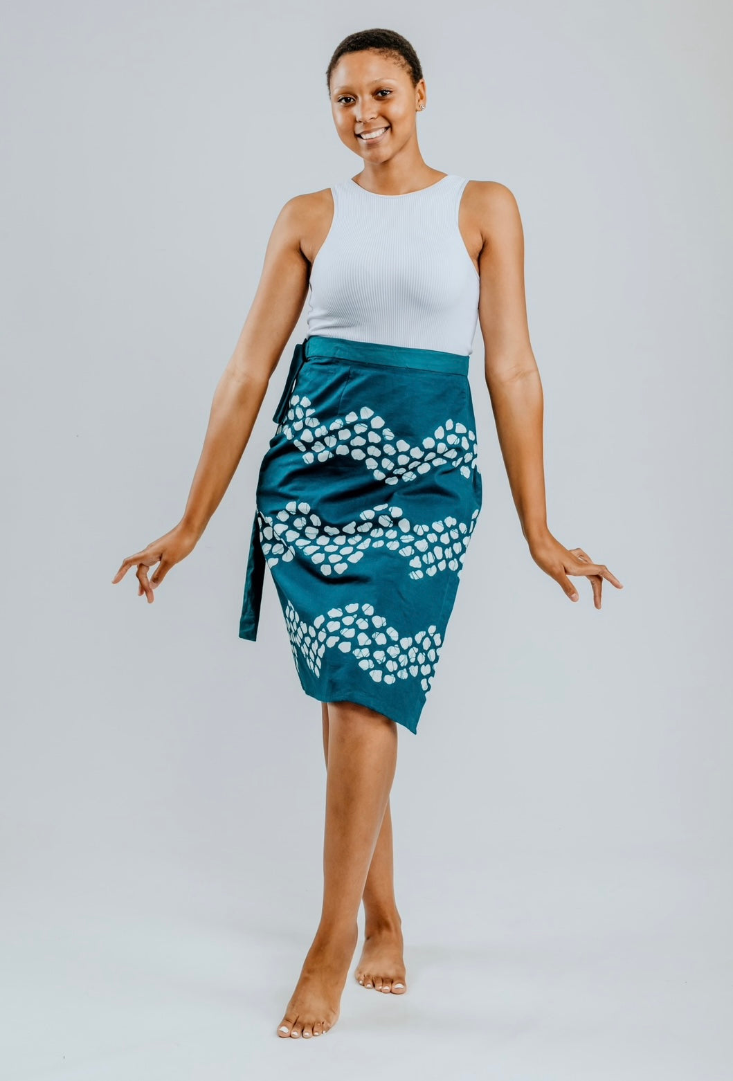 Wrap Skirts | Petrol & White