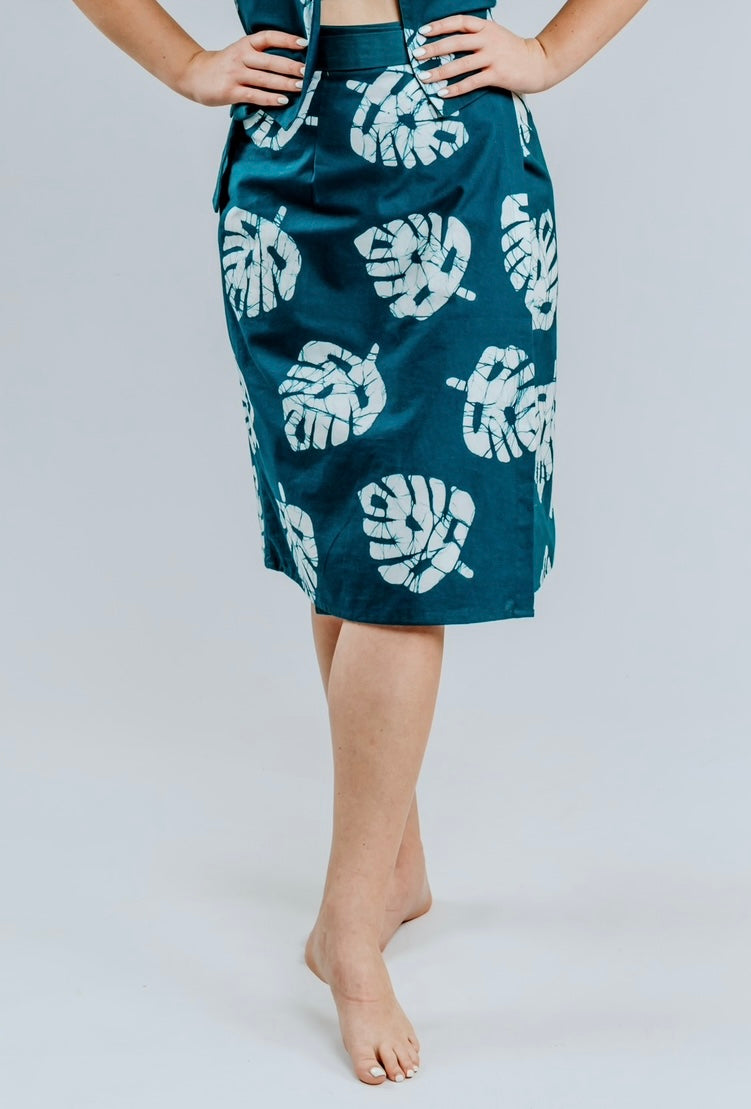 Wrap Skirts | Petrol & White