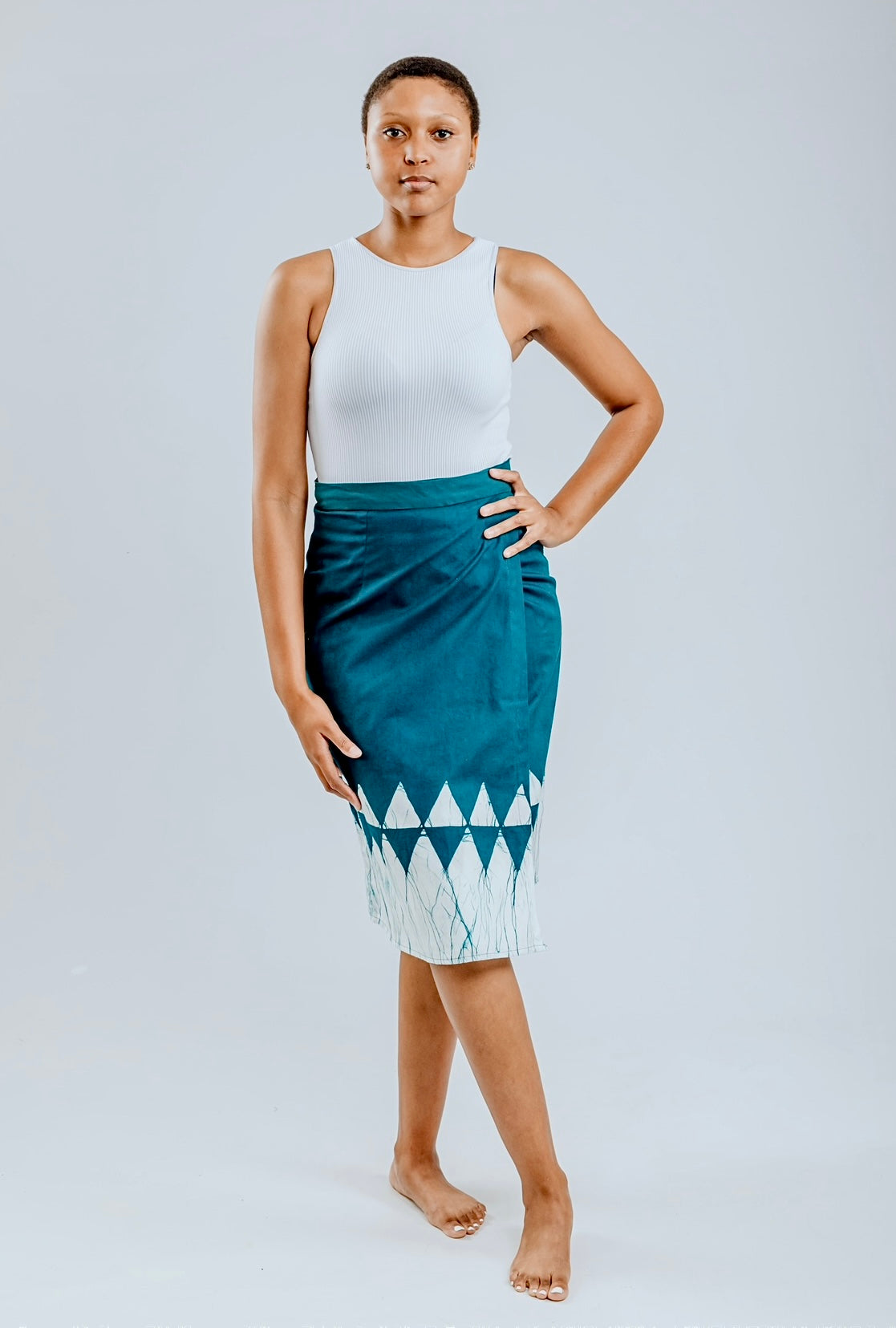 Wrap Skirts | Petrol & White