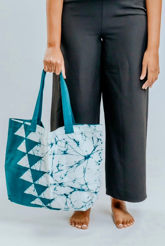 Tote Bags | Petrol & White