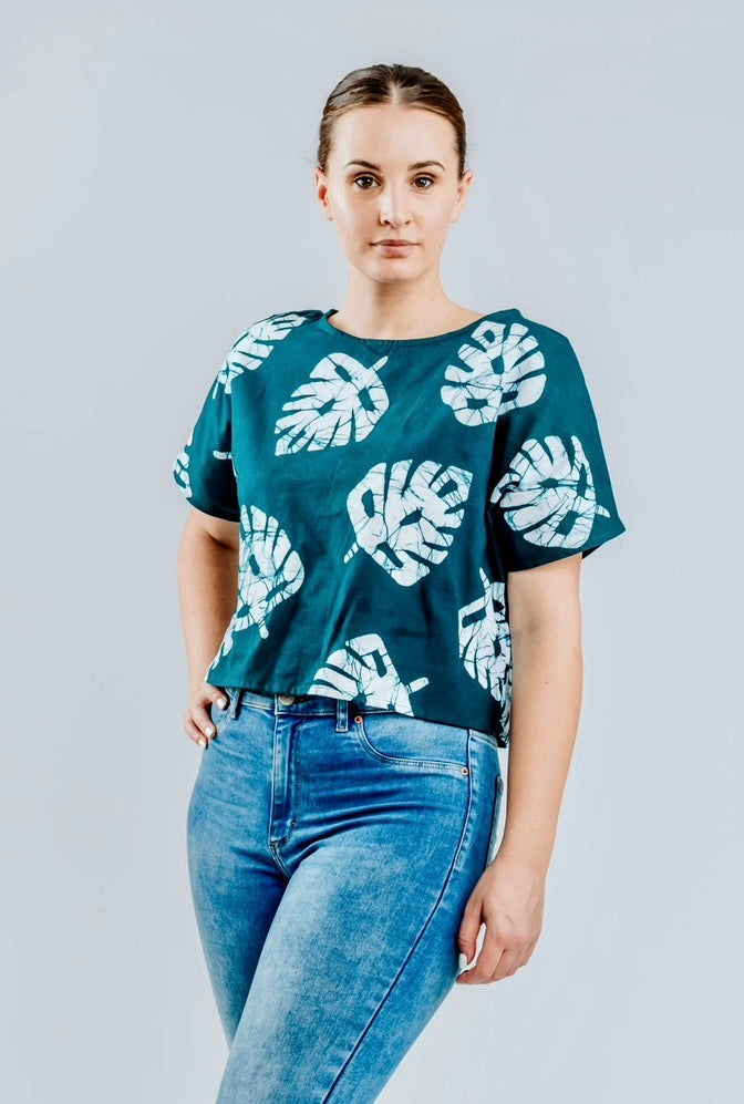 Boxy Tops | Petrol & White