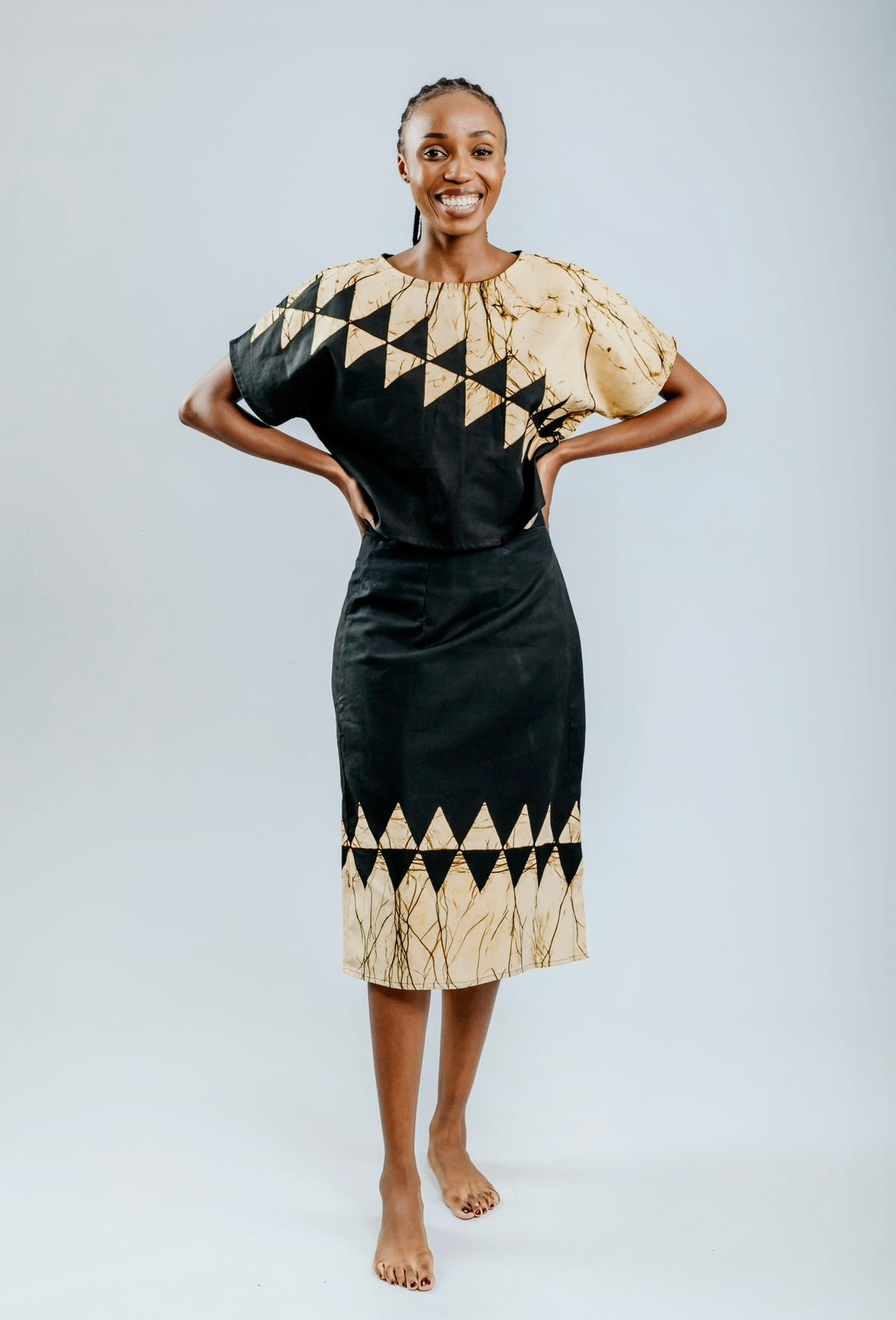 Wrap Skirts | Black & Mustard